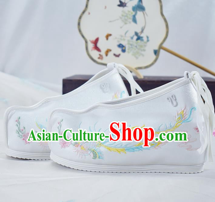 China National Embroidered Shoes White Cloth Shoes Traditional Princess Shoes Women Hanfu Shoes