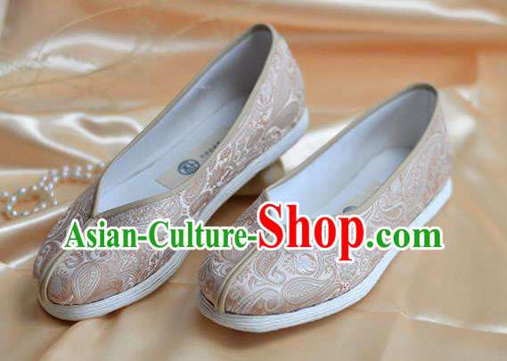 China National Shoes Traditional Hanfu Champagne Brocade Shoes Kung Fu Shoes for Women