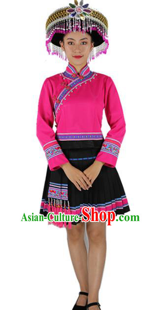 Chinese Yunnan Minority Outfits Clothing Hani Ethnic Informal Costume She Nationality Woman Dress