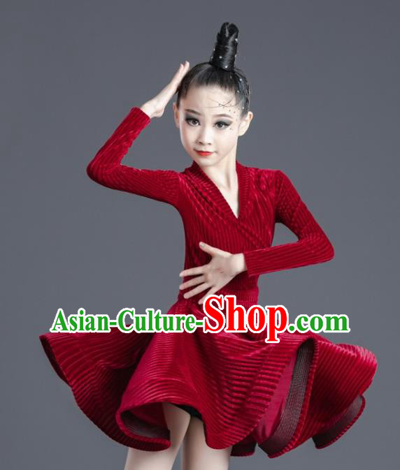 Professional Modern Dance Competition Costume Ballroom Dance Clothing Children Latin Dance Dress