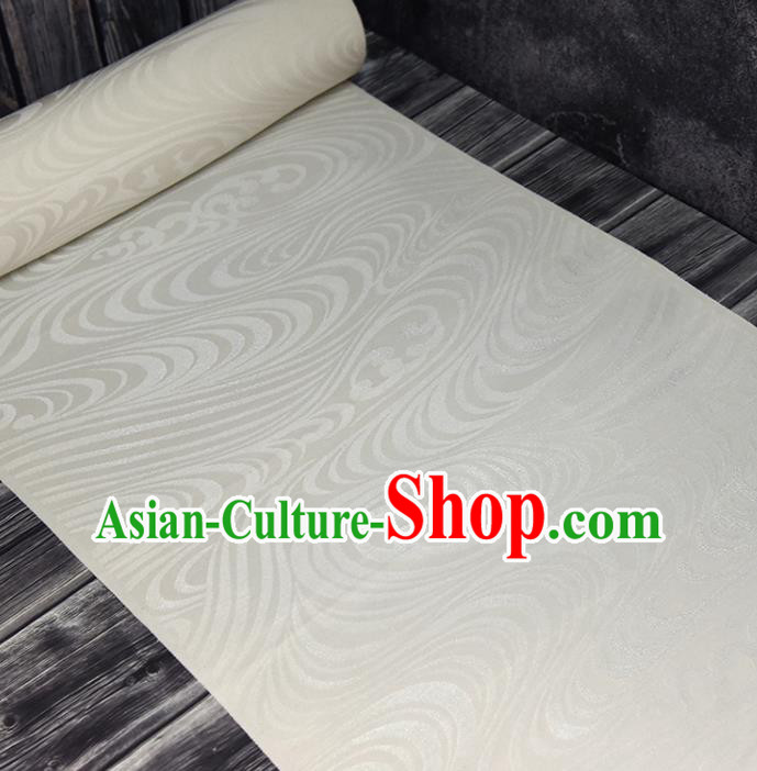 Asian Japan Kimono Beige Brocade Tapestry Traditional Hanfu Dress Classical Pattern Silk Fabric