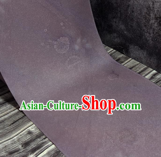 Traditional Japanese Sakura Pattern Pure Silk Fabric Asian Japan Kimono Dark Purple Brocade Material