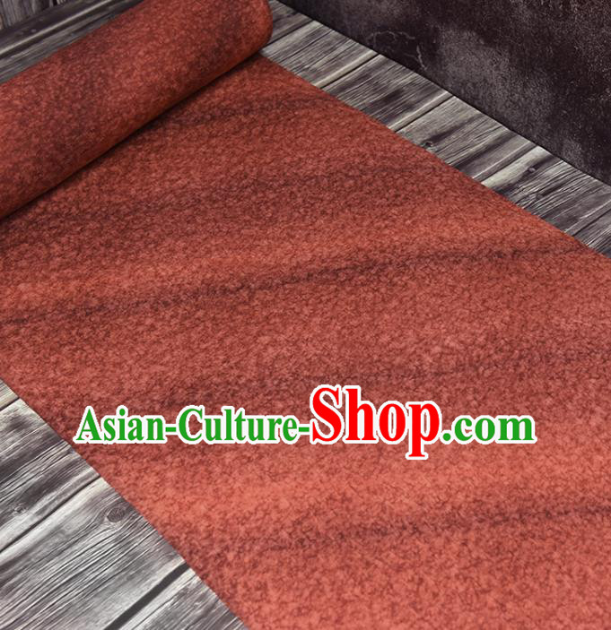 Traditional Japanese Haori Pure Silk Fabric Asian Japan Kimono Brownish Red Brocade Material