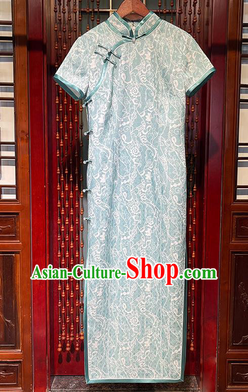 Chinese Traditional Short Cheongsam Stand Collar Qipao Dress National Young Lady Clothing