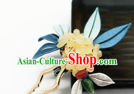 Chinese Traditional Ming Dynasty Hair Stick Handmade Hanfu Hair Accessories Ancient Young Beauty Osmanthus Hairpin