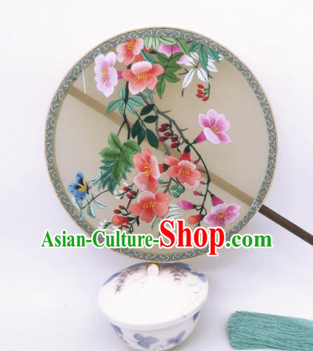 China Ancient Princess Palace Fan Traditional Song Dynasty Silk Fan Classical Hanfu Embroidered Circular Fans