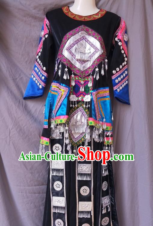 Chinese Hmong Ethnic Woman Stage Performance Costumes Traditional Miao National Minority Folk Dance Clothing