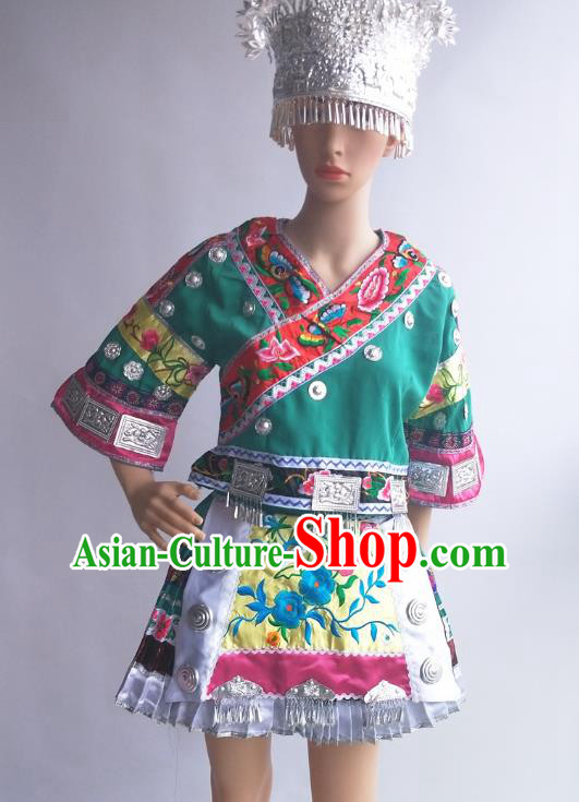 Chinese Dong Ethnic Folk Dance Costumes Traditional Miao National Minority Stage Performance Clothing