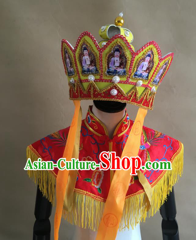 Chinese Beijing Opera Monk Headwear Peking Opera Journey To the West Tang Seng Hat