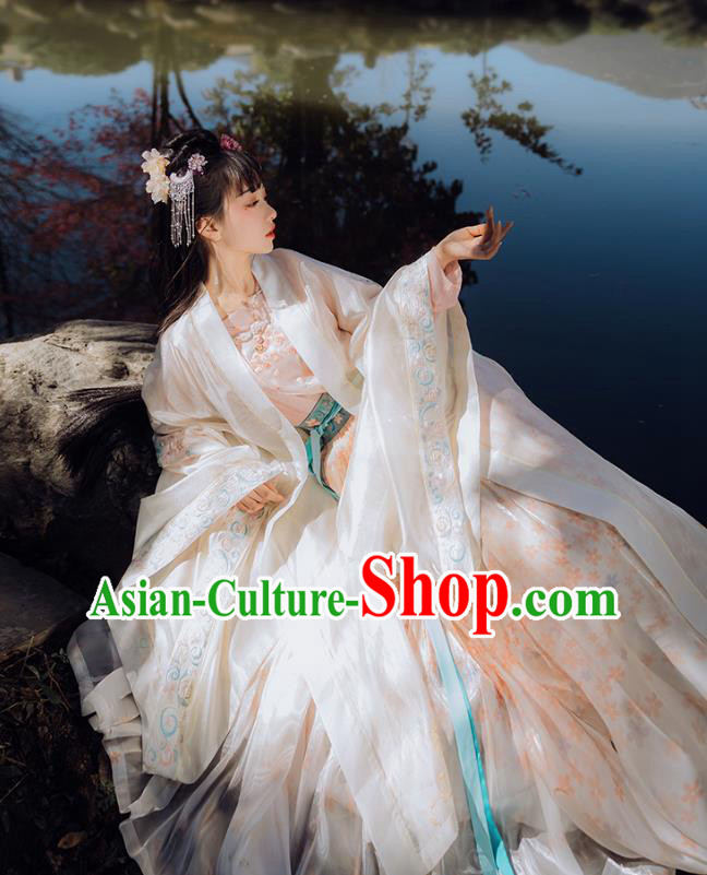 China Traditional Song Dynasty Palace Princess Embroidered Costumes Ancient Court Infanta Historical Clothing