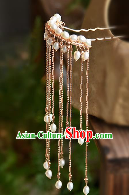 Chinese Traditional Ming Dynasty Princess Hairpin Court Hair Accessories Ancient Palace Lady Tassel Hair Stick
