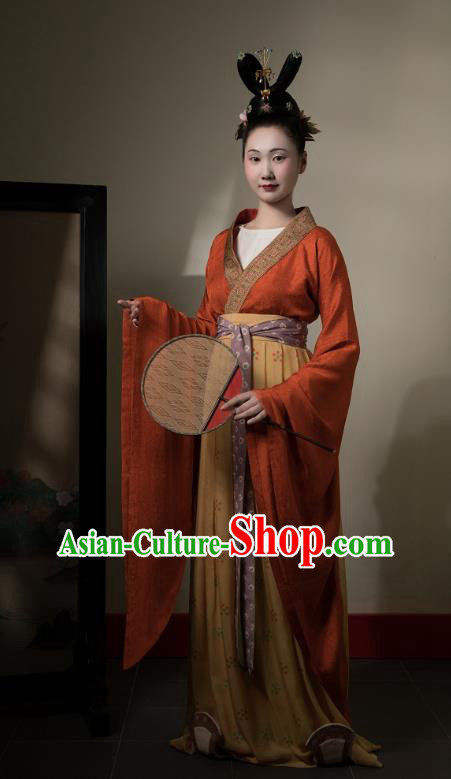 China Traditional Southern Dynasties Palace Beauty Hanfu Dress Clothing Ancient Royal Princess Costumes Full Set