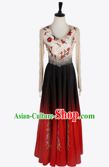 Chinese Stage Performance Embroidered Clothing Classical Dance Red Dress