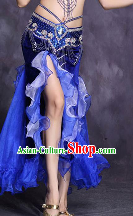 Asian India Oriental Dance Raks Sharki Costume Top Indian Belly Dance Royalblue Sexy Skirt