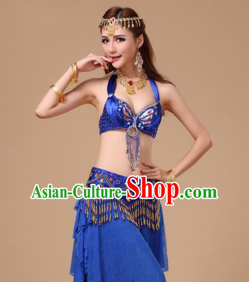 Traditional Raks Sharki Oriental Dance Bra and Skirt Indian Stage Performance Costumes Asian Belly Dance Royalblue Uniforms