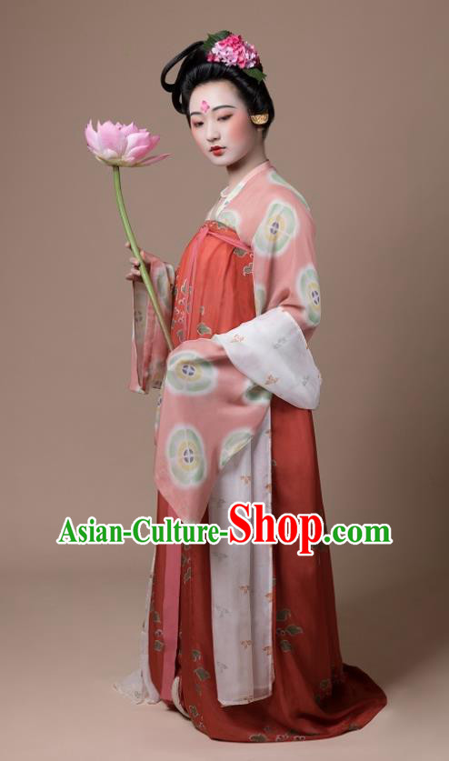 China Traditional Tang Dynasty Palace Lady Replica Costumes Ancient Court Woman Hanfu Dress