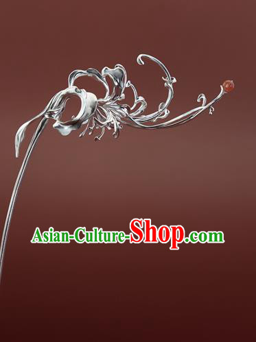 Chinese National Silver Manjusaka Hair Stick Traditional Cheongsam Hairpin Hair Accessories