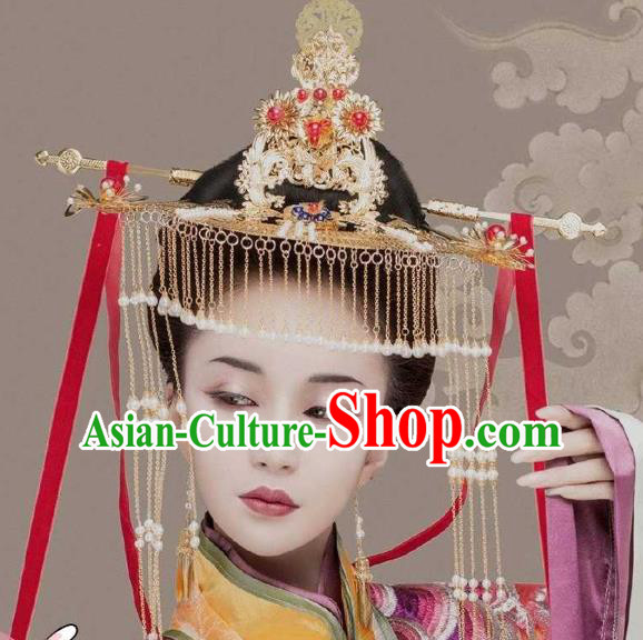 Chinese Han Dynasty Queen Hair Accessories Ancient Empress Hair Crown Full Set