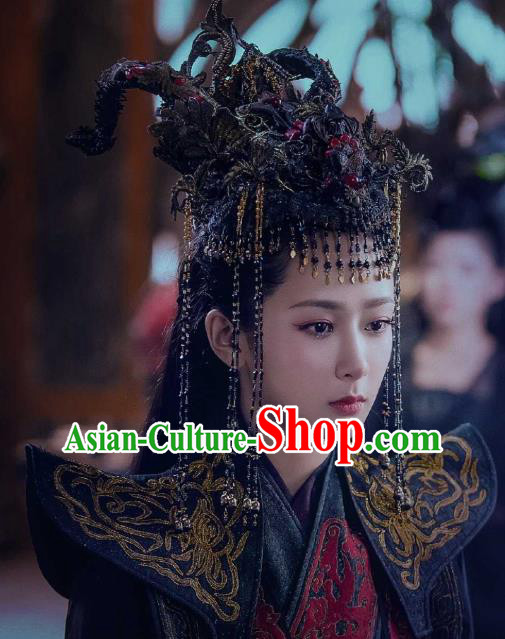 Chinese Drama The Honey Sank Like Frost Hair Accessories Ancient Goddess Queen Jin Mi Wedding Hair Crown
