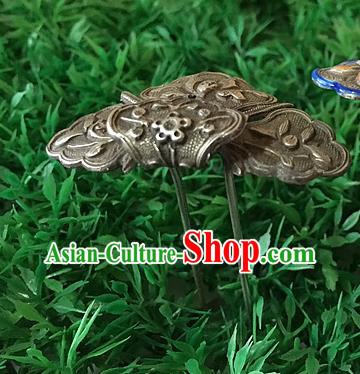 Chinese Ancient Palace Lady Silver Hair Crown Traditional Qing Dynasty Imperial Consort Hairpin