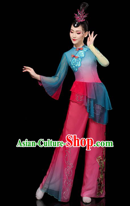 China Yangko Group Dance Clothing Traditional Fan Dance Costume Folk Dance Performance Outfits