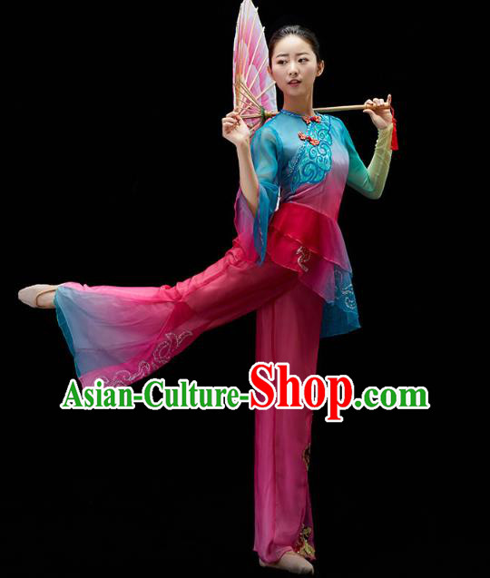 China Yangko Dance Clothing Traditional Folk Dance Umbrella Dance Performance Outfits