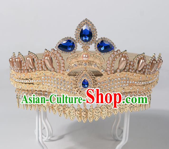 India Court Queen Royal Crown Asian Indian Bollywood Stage Performance Headwear