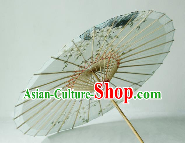 China Classical Dance Umbrellas Handmade Painting Mangnolia Oil Paper Umbrella Traditional Hanfu Umbrella