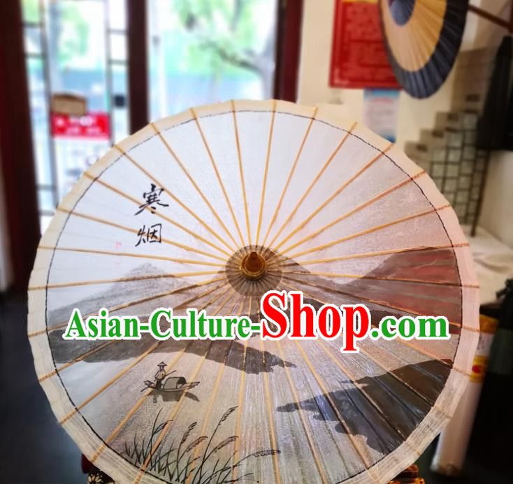 China Classical Dance Oil Paper Umbrella Traditional Hanfu Ink Painting Landscape Umbrella Handmade Oilpaper Umbrella