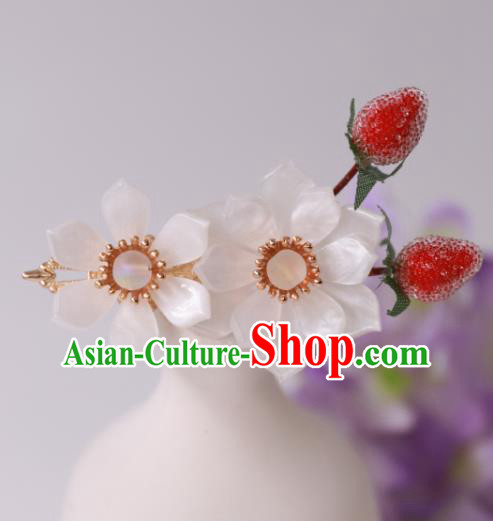 China Ancient Princess Hairpin Traditional Song Dynasty Palace Lady White Flowers Hair Stick