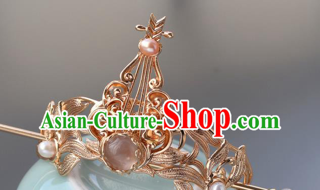 Chinese Traditional Jin Dynasty Prince Golden Hairdo Crown and Hairpin Ancient Swordsman Hair Accessories