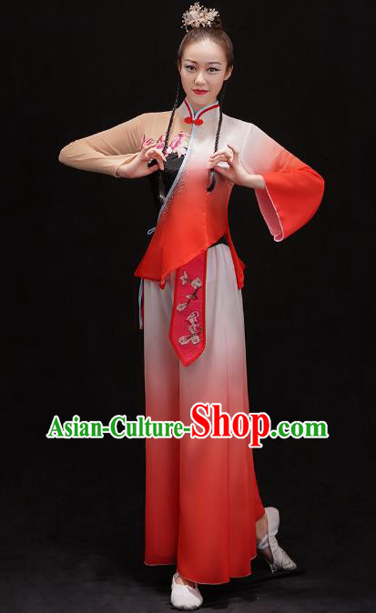 China Yangko Dance Red Uniforms Folk Dance Fan Dance Clothing Group Dance Performance Costume