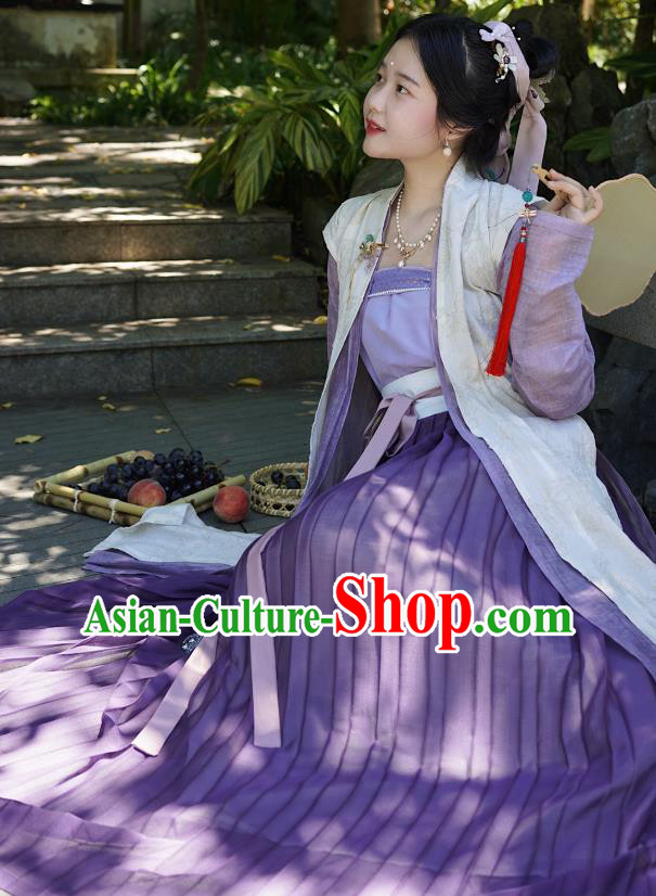 China Ancient Song Dynasty Imperial Concubine Historical Costumes and Headpiece Complete Set