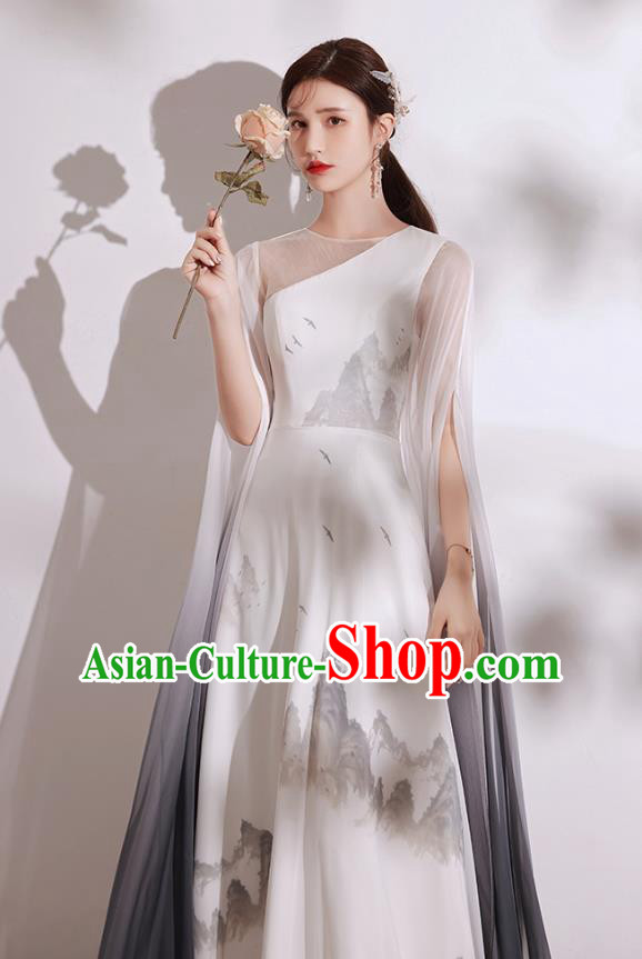 China Annual Meeting Ink Painting Clothing Stage Show Full Dress Chorus Group Performance Costume