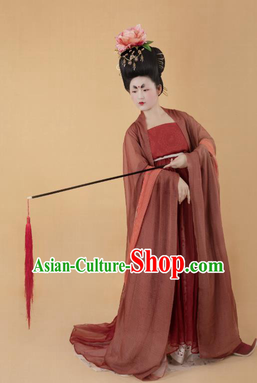 China Ancient Royal Madame Hanfu Dress Traditional Tang Dynasty Court Woman Historical Clothing