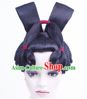 China Classical Dance Performance Headwear Traditional Tang Dynasty Imperial Concubine Wigs Chignon