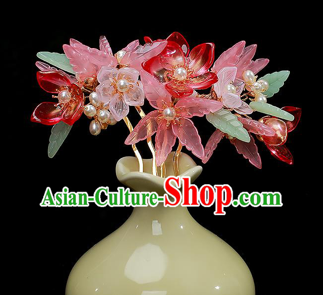 Chinese Ancient Noble Beauty Flowers Hairpin Traditional Song Dynasty Court Lady Hair Comb