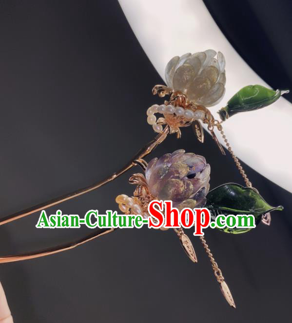 China Handmade Pine Cone Hairpin Cosplay Hair Accessories Ancient Royal Princess Hair Stick