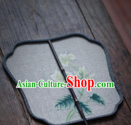 Chinese Handmade Kesi Plantain Lily Painting Pattern Silk Fan Ancient Hanfu Fans Traditional Palace Fan