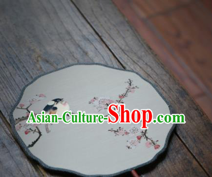 Chinese Ancient Song Dynasty Princess Hanfu Fans Handmade Kesi Apricot Blossom Pattern Silk Fan Traditional Palace Fan