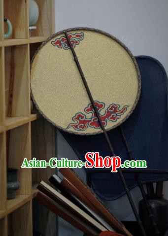 Chinese Handmade Kesi Light Yellow Silk Fan Traditional Song Dynasty Palace Fan Ancient Princess Hanfu Circular Fans