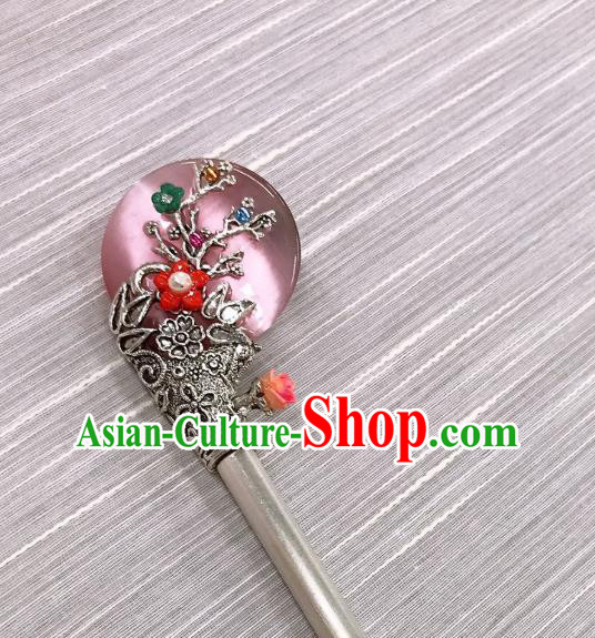 Korea Stage Performance Silver Hair Stick Korean Court Bride Hairpin Traditional Wedding Hair Accessories