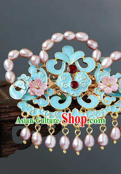 China Traditional Qing Dynasty Court Woman Hairpin Ancient Imperial Concubine Pearls Hair Stick