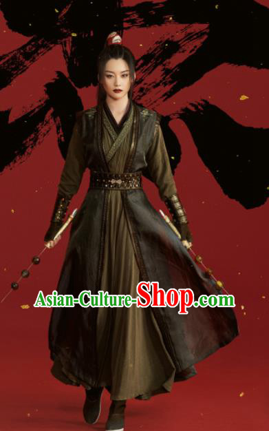 China Ancient Swordswoman Costumes Traditional History Drama Ming Dynasty Female Assassin Clothing
