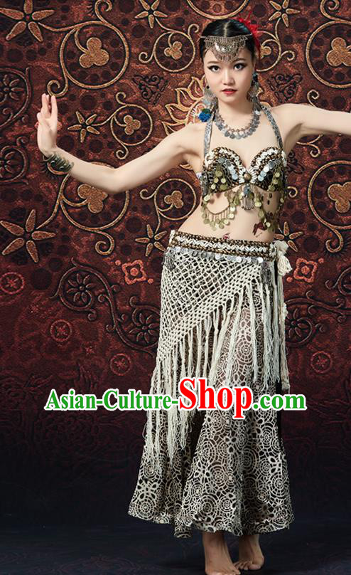Asian Belly Dance Performance Costumes Indian Oriental Dance Bra and Skirt Uniforms