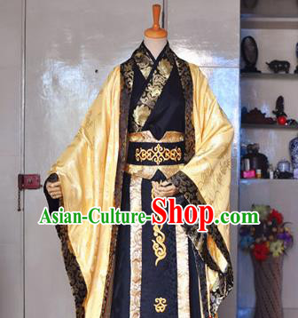 Chinese Drama Cosplay Prince Golden Apparels Han Dynasty King Garment Costumes Ancient Monarch Hanfu Clothing