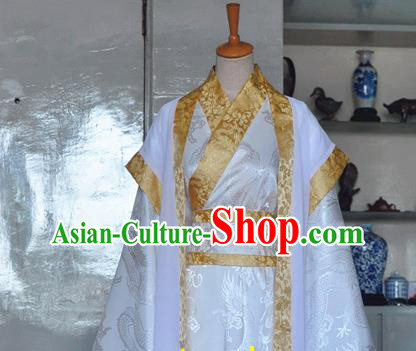 Chinese Ancient Nobility Childe White Hanfu Clothing Drama Cosplay Prince Apparels Jin Dynasty Scholar Garment Costumes
