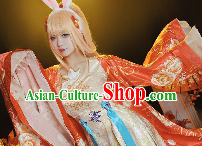 China Ancient Princess Red Dress Garment Traditional Cosplay Dance Beauty Gongsun Li Clothing