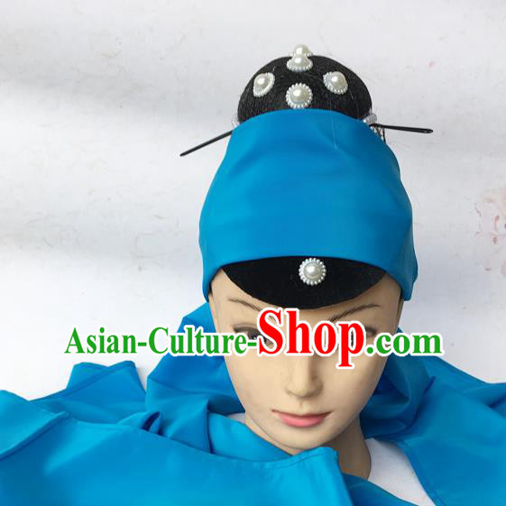 Chinese Traditional Peking Opera Elderly Woman Hair Accessories Stage Performance Headdress Classical Dance Wigs Sheath