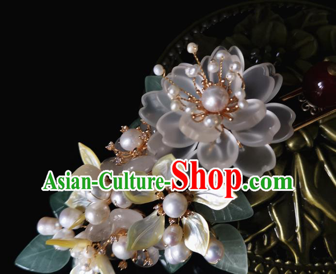 China Traditional Hanfu Hair Accessories Ancient Palace Lady Hairpin Ming Dynasty Pearls Hair Stick